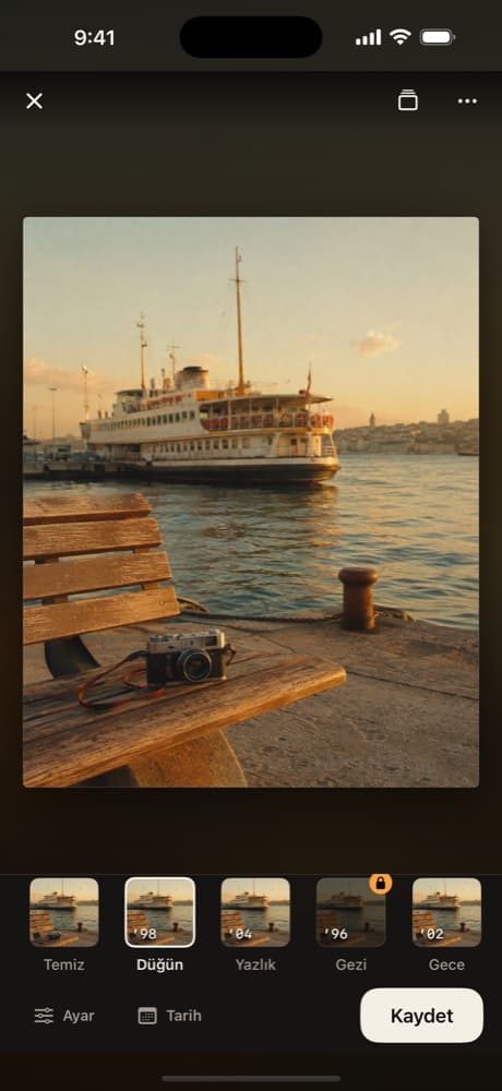 Anı Tonu · Uygulama önizlemesi